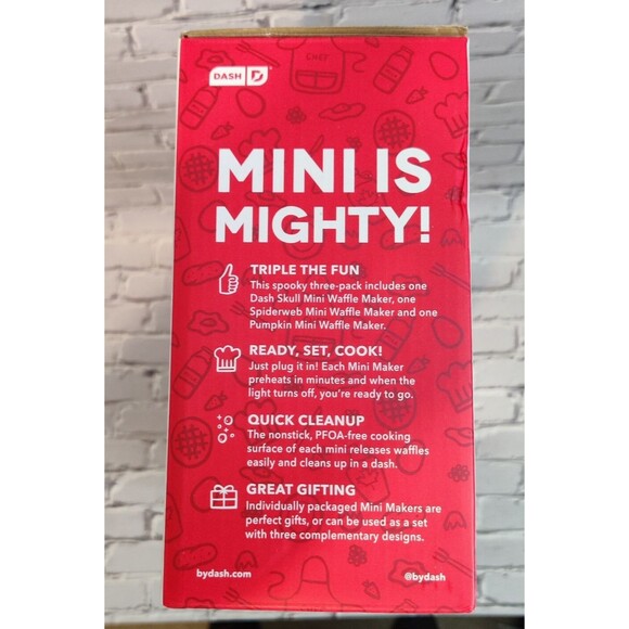 Mini Waffle Maker Set of 3 Pumpkin, Skull and Spider Web-NEW - Picture 8 of 12